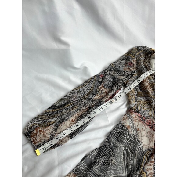 V Christina Y2K Embellished V Neck Paisley Mini Dress Sze S Chiffon Witchy Gypsy - Picture 7 of 10